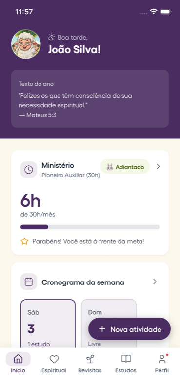 Activity registration screen